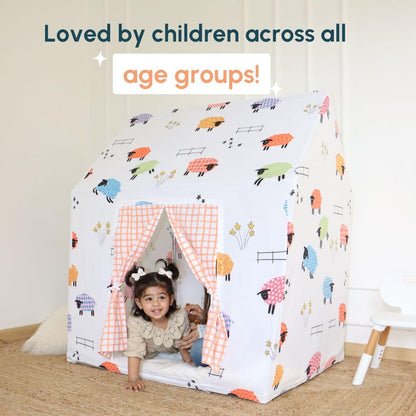 Curious Cub Kids Tent House |Tent for Kids 2 to 5 Years|Play House for Children with Curtains & Easy Setup| Ideal for Screen Free Play Time,Pretend Play,Reading & Sleep Zone| Gift for Children