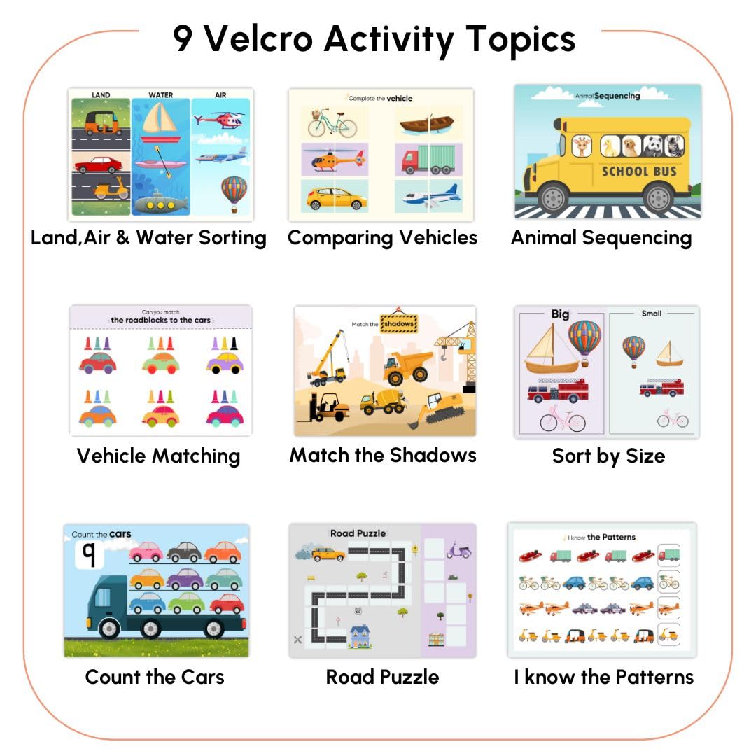 Curious Cub Montessori Busy Book On Modes Of Transport |Toddler Busy Binder for 2-5 Yrs | Activity Binder, Quiet Book |Educational Toys For 2 Year Old