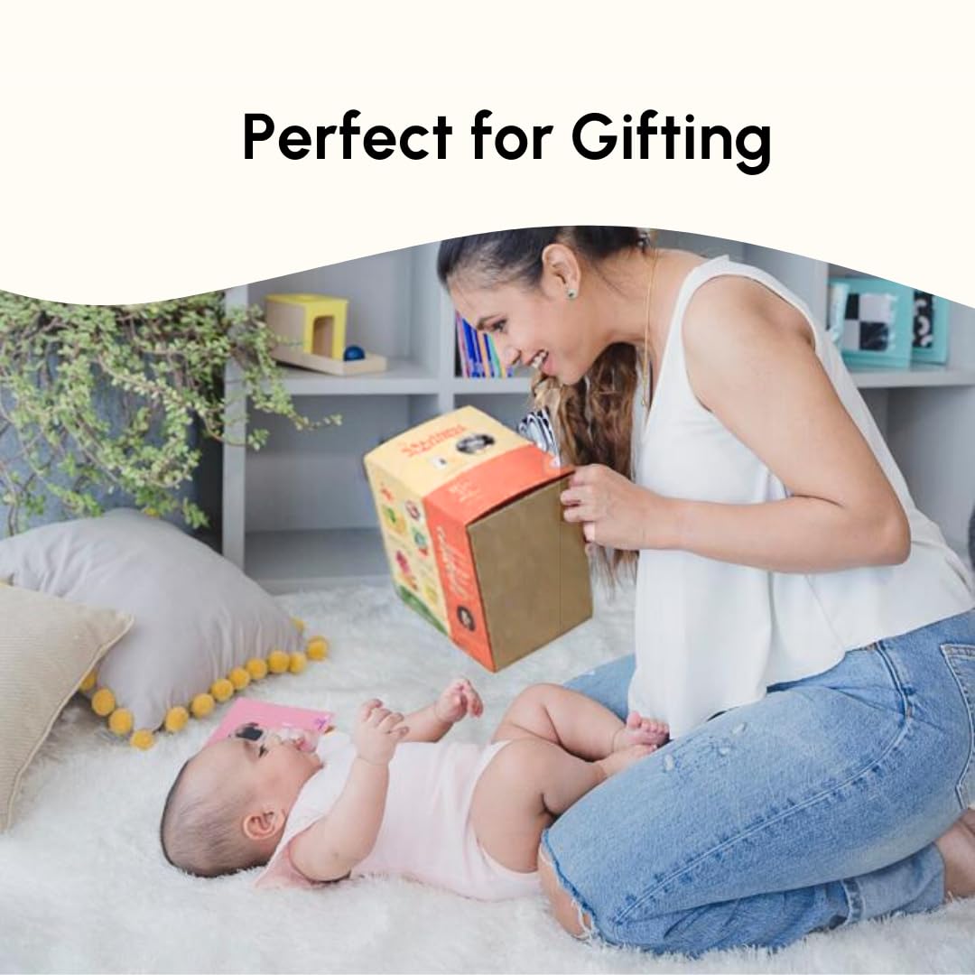 Curious Cub Montessori Geometric Rattle Ball Toy for Babies | Baby Hand Toy | Wooden Rattle for 6+ Month Baby | Promotes Motor Skills, Hand-Eye Coordination & Brain Development