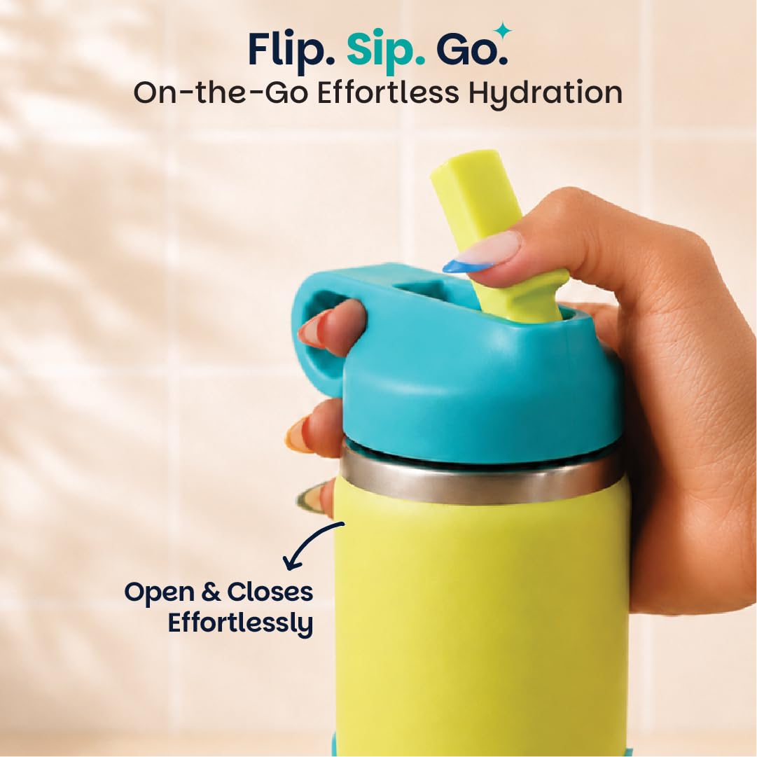 Basil HydraPop 380ml Insulated Stainless Steel Water Bottle – BPA-Free Kids Sipper