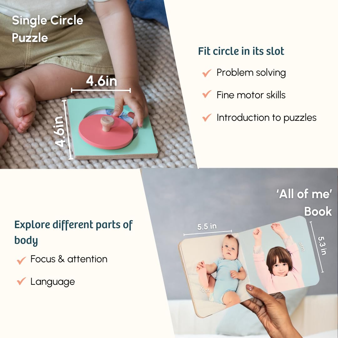 Curious Cub Montessori Learning Wooden Baby Toys | Box 4: 7+ Months | Montessori Toys for 7+ Months |Early Child Development,Sensory Toy|New Born Baby Toy|Gifts for New Born Babies