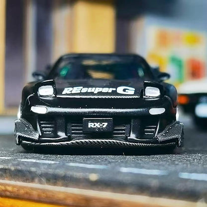 POP RACE 1:64 RX7 RE AMEMIYA WIDE BODY Metal Diecast Model Car S24-07