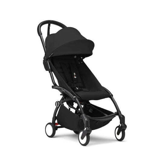 Stokke YOYO³ Stroller – Black Frame with 6 Months+ Color Pack | Lightweight, Compact, Foldable & Travel Friendly Baby Stroller