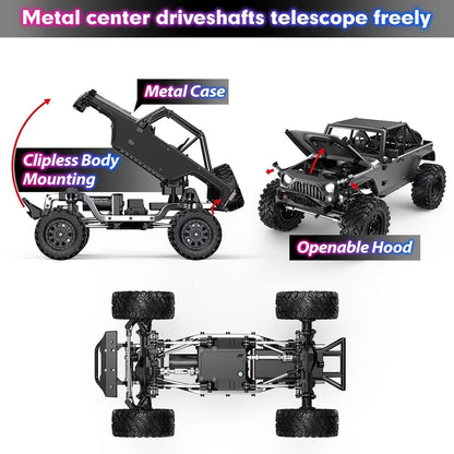 MJX HYPER GO H12Y 1/12 2.4G 4WD 4CH Sensorless Brushless Motor RC Car Vehicle Model RTR - H12Y Titanium