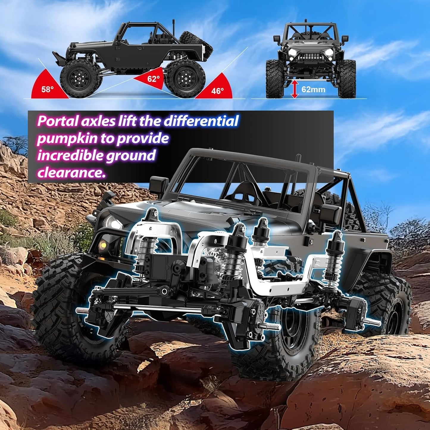 MJX HYPER GO H12Y 1/12 2.4G 4WD 4CH Sensorless Brushless Motor RC Car Vehicle Model RTR - H12Y Titanium