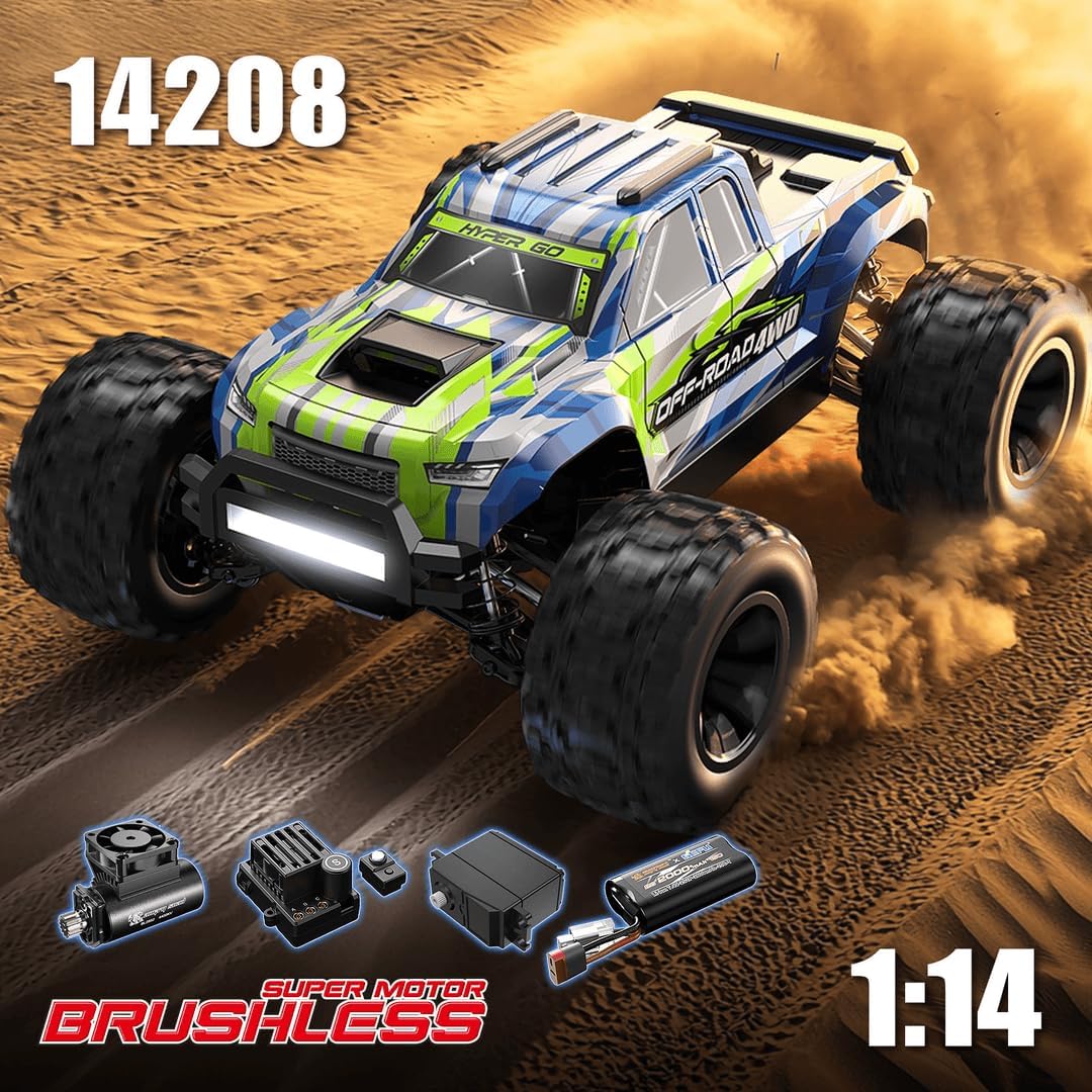 MJX HYPER GO 14208 1/14 2.4G Brushless High Speed RC Car Vehicle Models 41km/h - One Battery