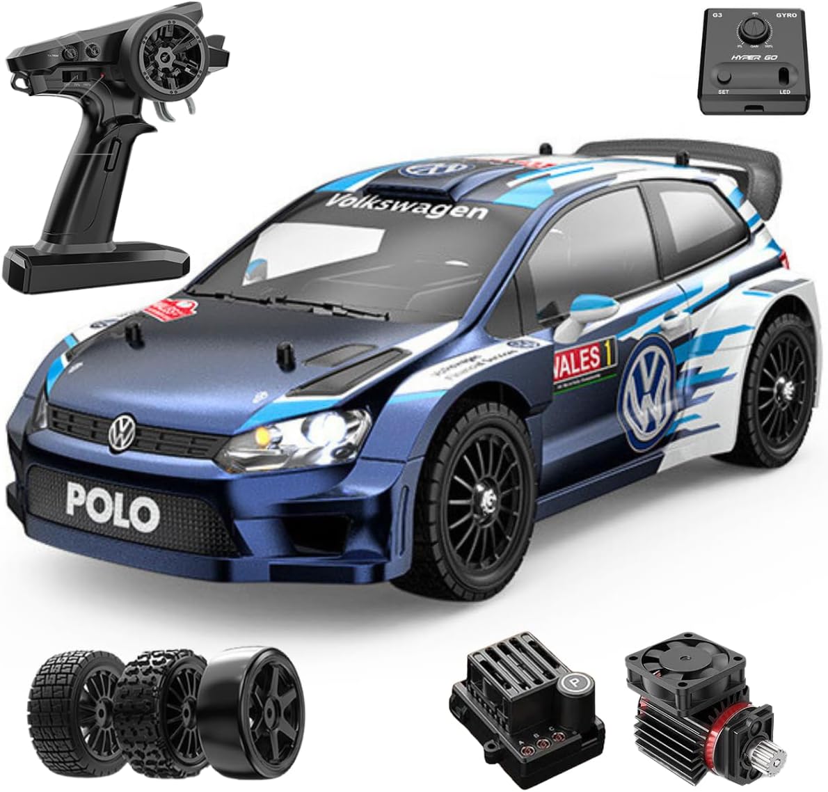 MJX HYPER GO 14304 1/14 2.4G Sport Drift RC Car Brushless High Speed Vehicle Models 43km/h W/ Light R WRC Official Authorization - One Battery