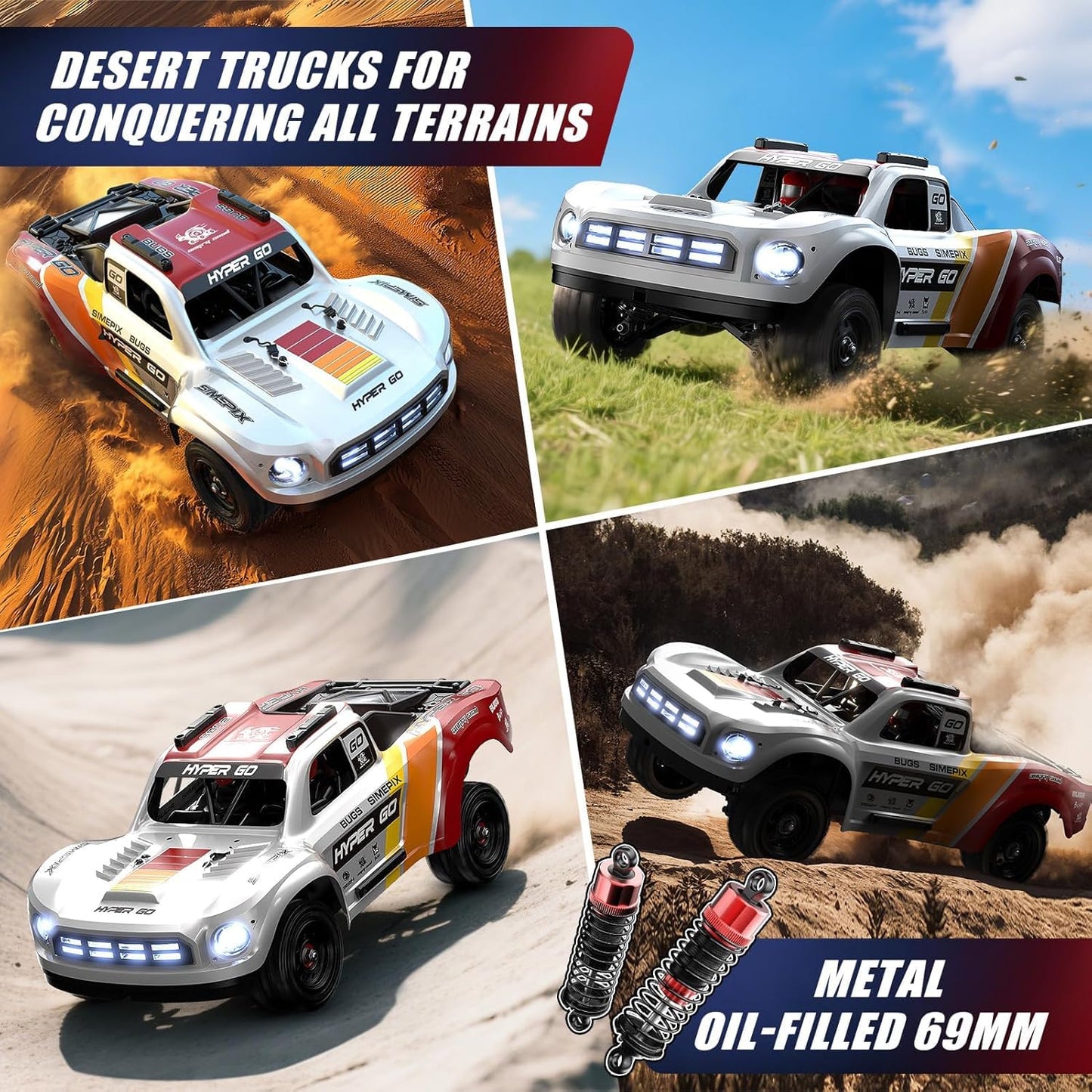 MJX 14211 HYPER GO 1/14 Brushless W/ Gyro High Speed RC Car Short Course Vechile Models 47km/h One Battery