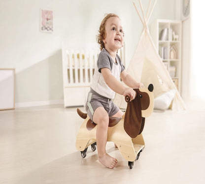Hape Wooden Ride-On Dog Toy for Kids Balance Training & Active Play
