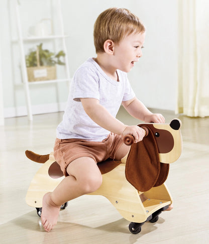 Hape Wooden Ride-On Dog Toy for Kids Balance Training & Active Play