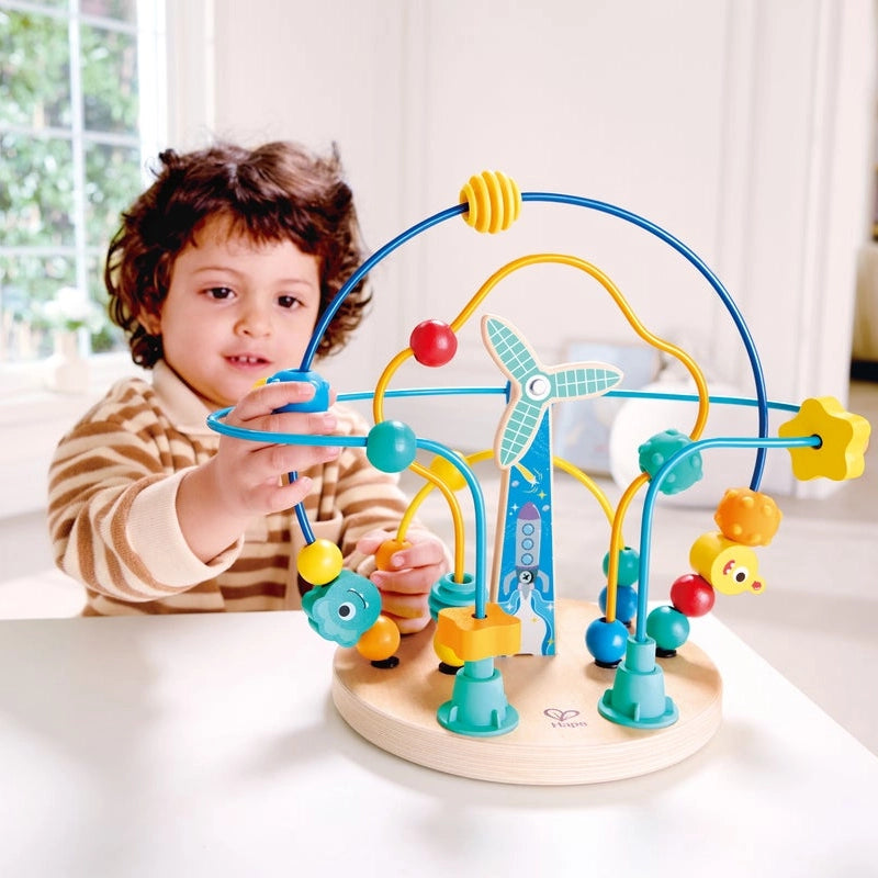 Hape Bead Maze Toy Wooden Activity Center for Toddlers Motor Skill Play