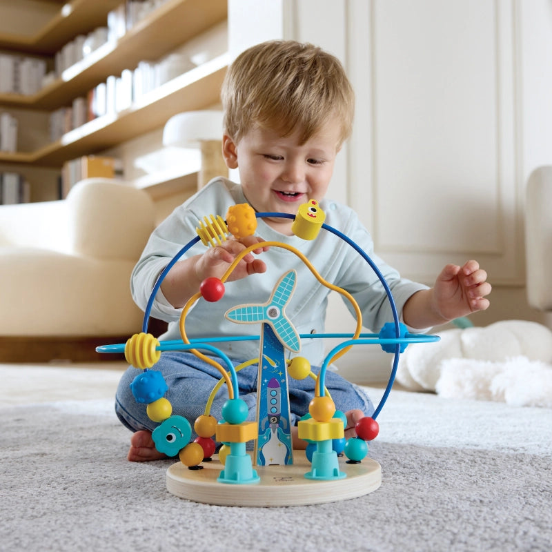 Hape Bead Maze Toy Wooden Activity Center for Toddlers Motor Skill Play