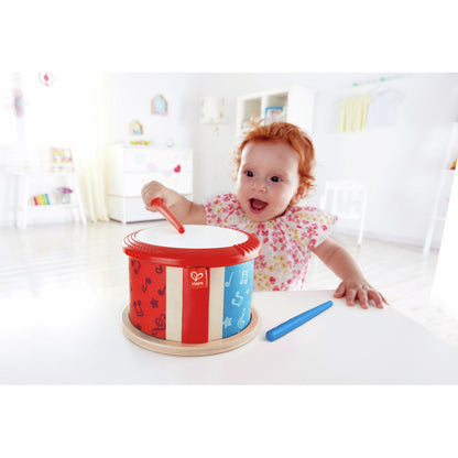 Hape Double-Sided Drum Toy for Kids Wooden Musical Drum with Sticks