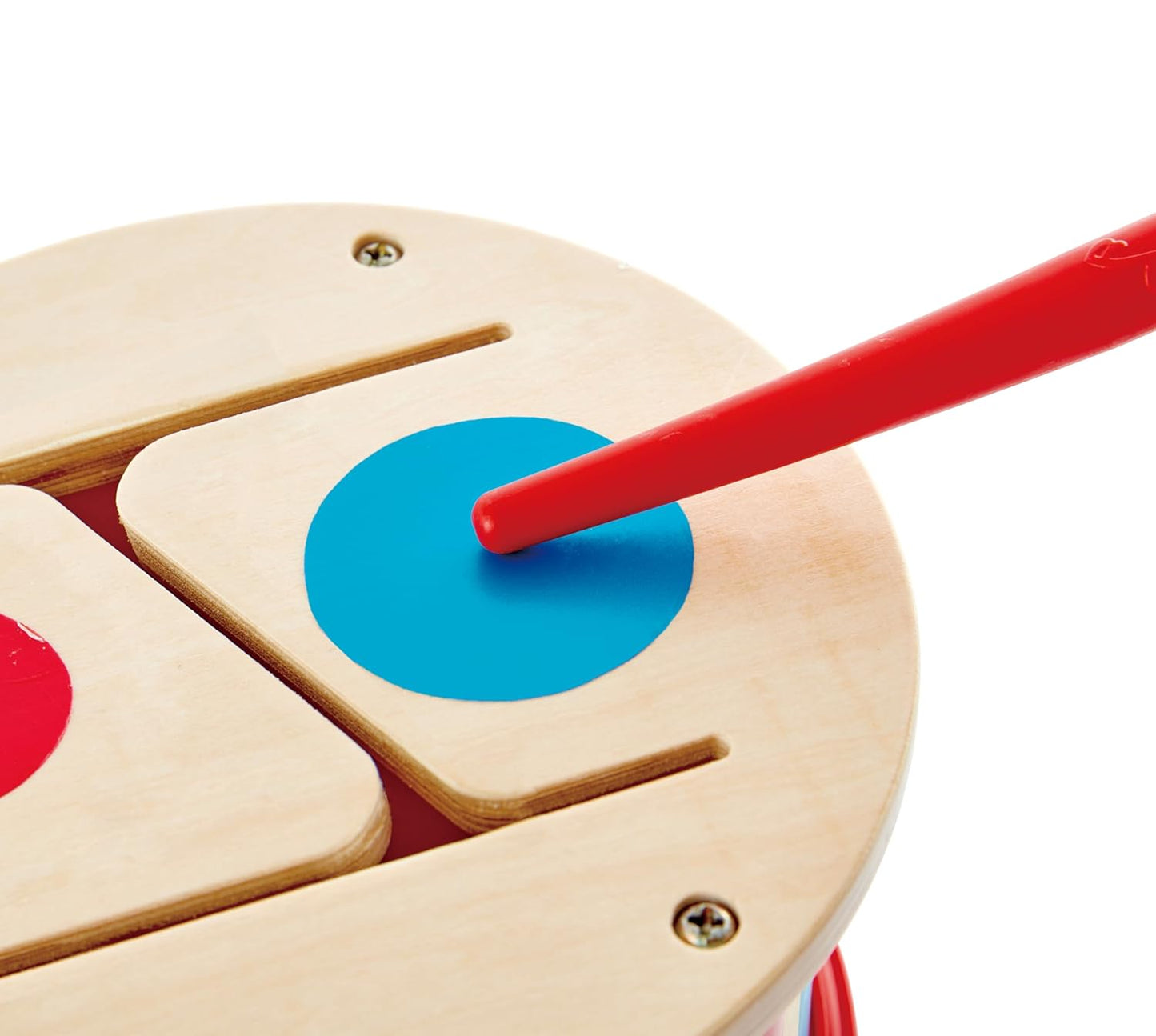 Hape Double-Sided Drum Toy for Kids Wooden Musical Drum with Sticks