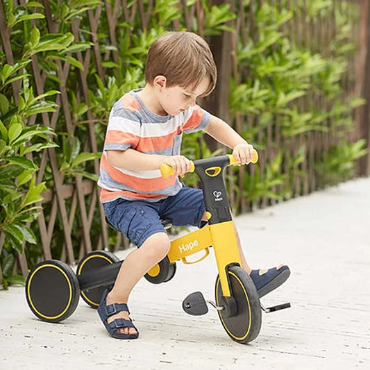 Hape Toddler Balance Bike 3-in-1 Convertible Ride-On Trike with Pedals for Kids ( YELLOW )