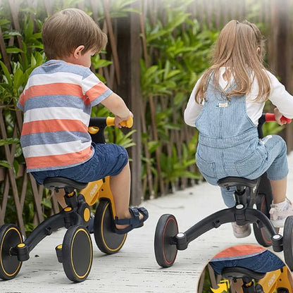 Hape Toddler Balance Bike 3-in-1 Convertible Ride-On Trike with Pedals for Kids ( YELLOW )