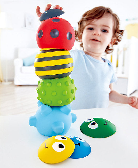 Hape Tactile Bug Tower Baby Stacking Toy Soft Sensory Stacker for Infants 6M+