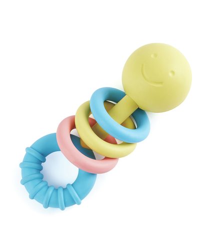 Hape Soft Rattling Rings Teether Toy for Babies Colorful Sensory Teething Rattle 0 Months+