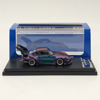 1:64Street Warrior Porsche RWB 993 Racing Sports Classic Model High Spoiler Diecast Car
