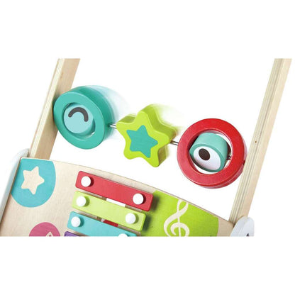 Hape Musical Wooden Push Walker with Adjustable Speed, Activity Board & Interactive Learning Features