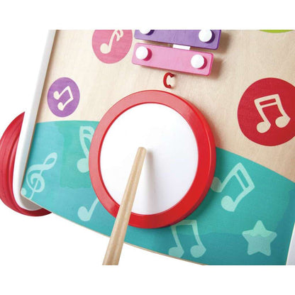 Hape Musical Wooden Push Walker with Adjustable Speed, Activity Board & Interactive Learning Features