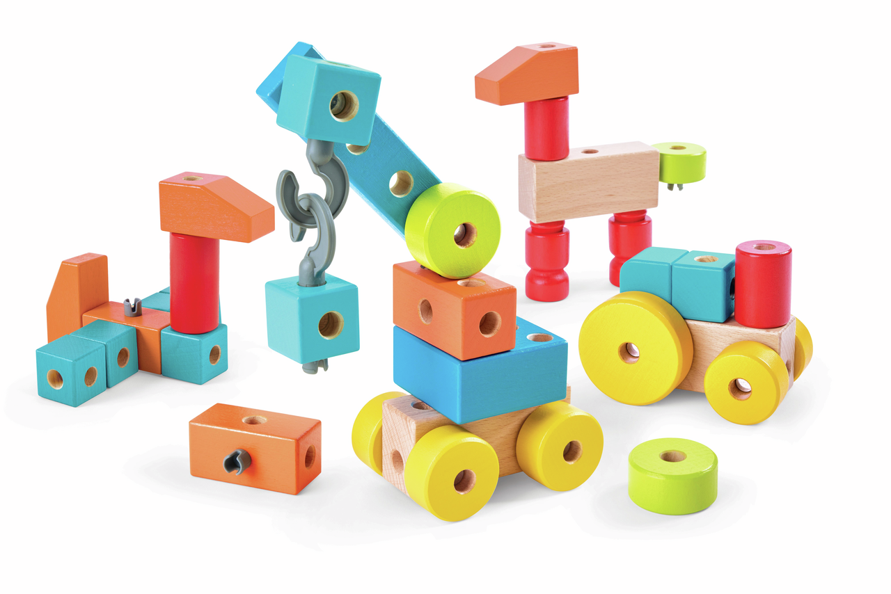 Hape Infinite Imagination Building Blocks – Premium Wooden Construction Set for Creative Play & Motor Skills Development
