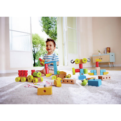 Hape Infinite Imagination Building Blocks – Premium Wooden Construction Set for Creative Play & Motor Skills Development