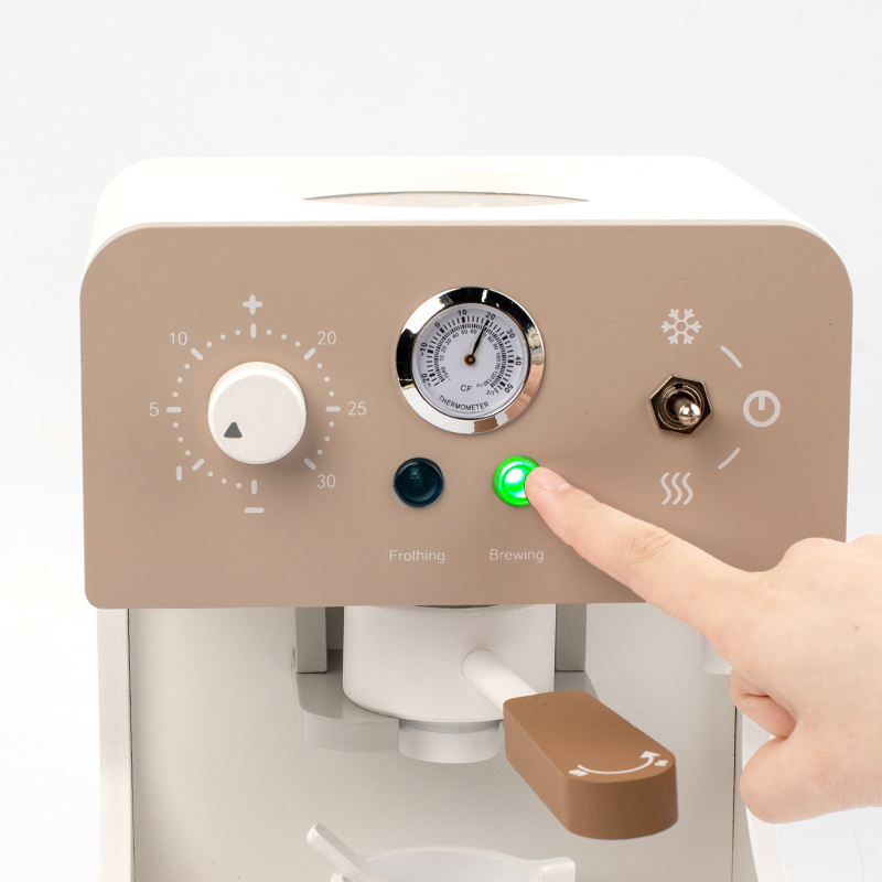 Premium Wooden Espresso Coffee Machine Toy Set | Interactive Barista Pretend Play Café for Kids