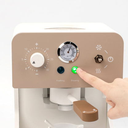 Premium Wooden Espresso Coffee Machine Toy Set | Interactive Barista Pretend Play Café for Kids