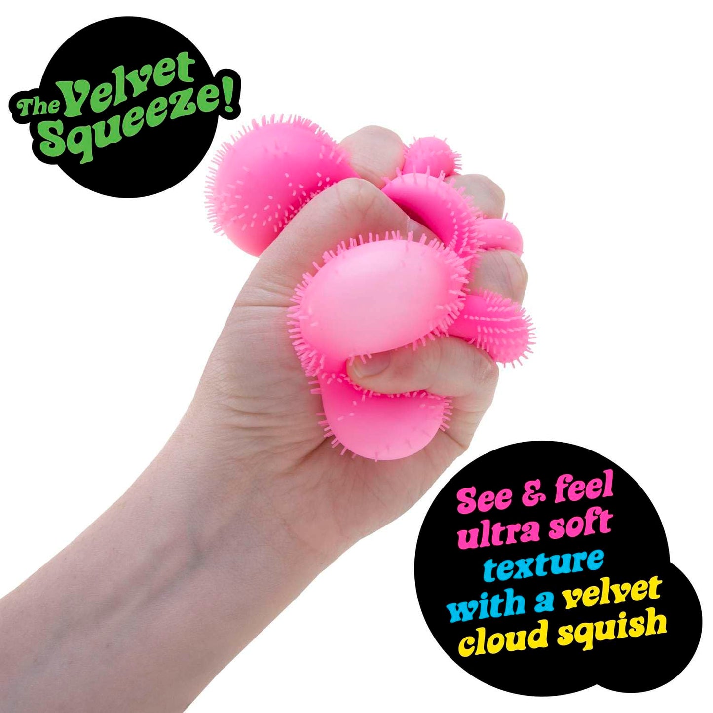 NeeDon Fuzz Ball Flower Power - Sensory Toy with a Velvet Texture and Soft Cloud Squish - Pattern You Can See and Feel ( Radom 1 color will be sent )