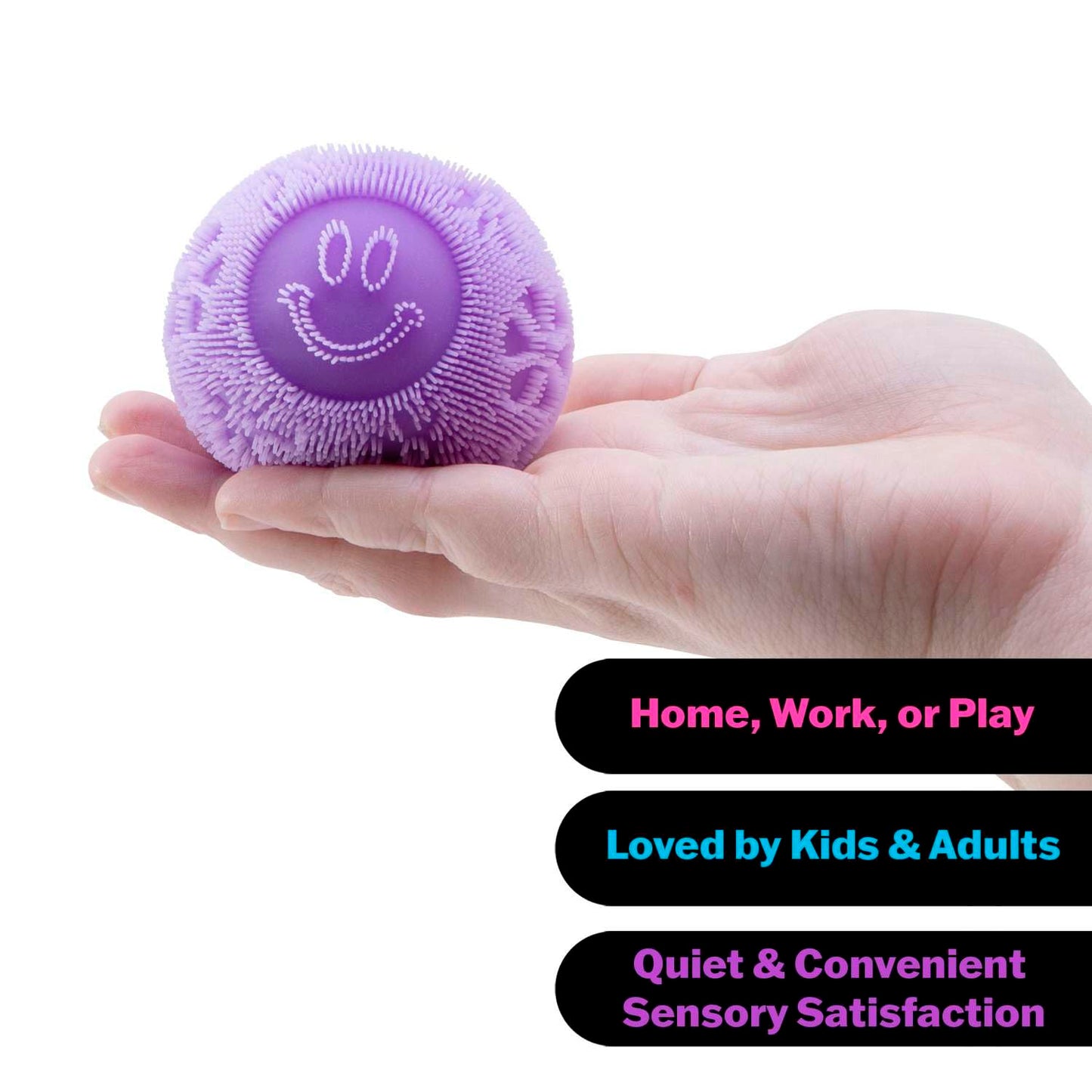 NeeDon Fuzz Ball Flower Power - Sensory Toy with a Velvet Texture and Soft Cloud Squish - Pattern You Can See and Feel ( Radom 1 color will be sent )