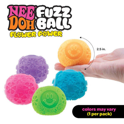 NeeDon Fuzz Ball Flower Power - Sensory Toy with a Velvet Texture and Soft Cloud Squish - Pattern You Can See and Feel ( Radom 1 color will be sent )