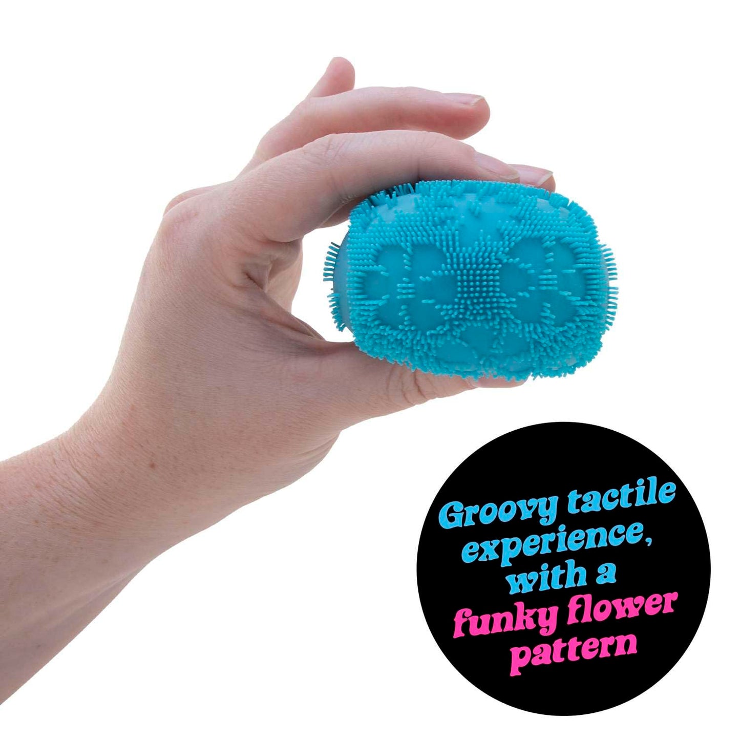NeeDon Fuzz Ball Flower Power - Sensory Toy with a Velvet Texture and Soft Cloud Squish - Pattern You Can See and Feel ( Radom 1 color will be sent )