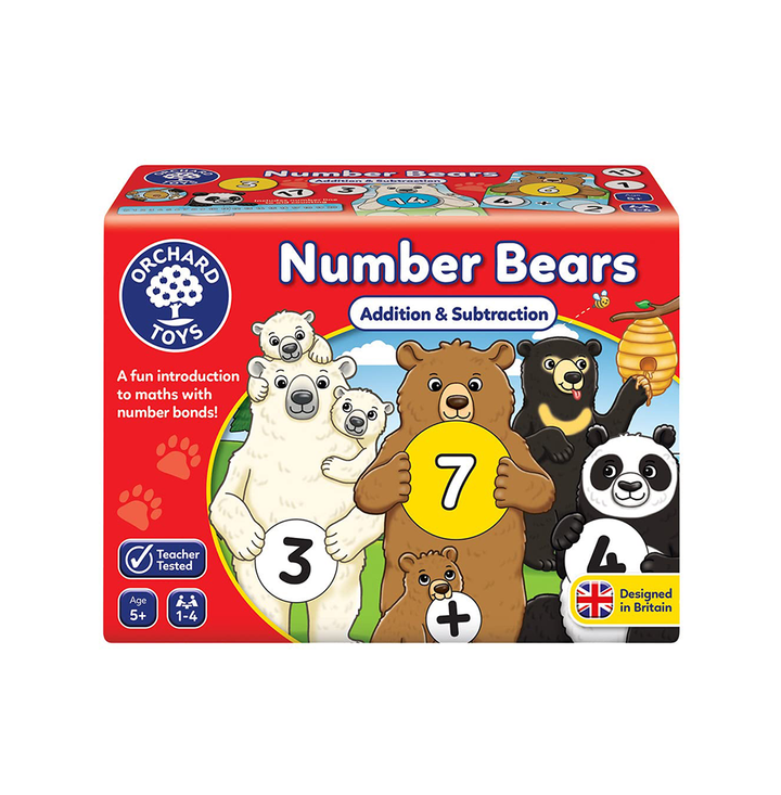 Orchard Toys Number Bears, Educational Board Game, Teaches Counting, Number Bonds, Addition and Subtraction to Children Age 5+ Years, Teacher Tested Maths Game, Party Gift for Boys and Girls