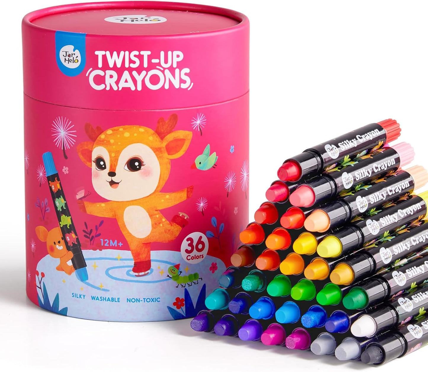 Jar Melo Jumbo Crayons for Toddlers, 36 Colors