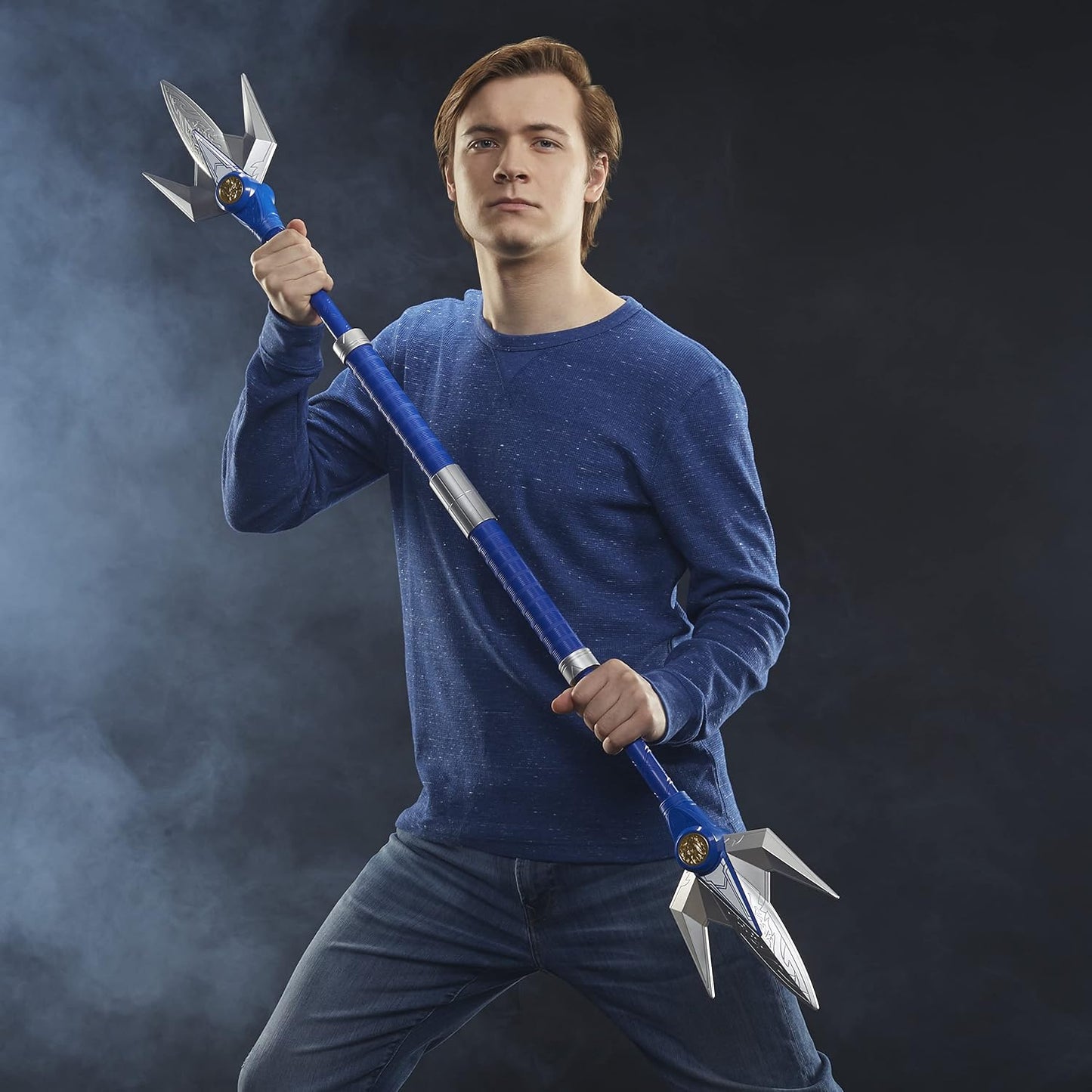 Power Rangers Lightning Collection Mighty Morphin Power Lance – Blue Ranger Collector Replica with Display Stand