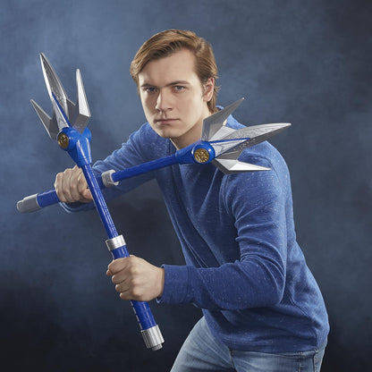 Power Rangers Lightning Collection Mighty Morphin Power Lance – Blue Ranger Collector Replica with Display Stand