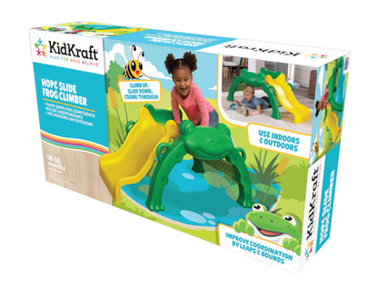 KidKraft Hop & Slide Frog Climber – Toddler Climbing Frame with Wave Slide, Textured Climb Steps, Easy-Grip Handles & Crawl-Through Arch | Indoor & Outdoor Play |