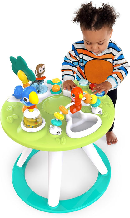Bright Starts Around We Go 2-in-1 Walk-Around Baby Activity Centre & Activity Table – Rotating Seat, Light-Up Musical Toys, Tropical Friends & Removable Walker Arm | 6 Months+