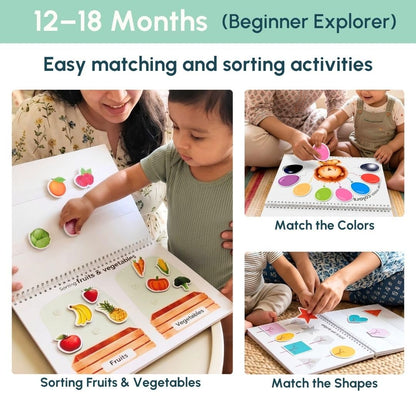 Curious Cub Montessori Busy Book | Toddler Busy Binder for 2-5 Yrs | Activity Binder| Quiet Book| Educational Toys For 3 Year Old| Kids Learning Books 2-3Years| Velcro Books For 2 Yrs Old | Kids Gifts