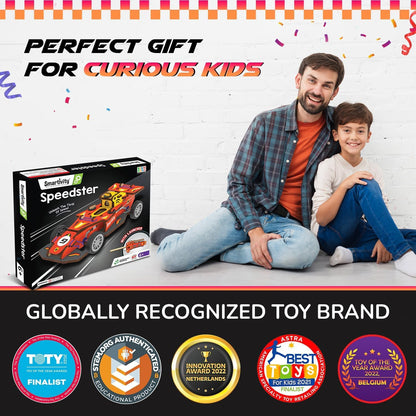 Smartivity DIY Speed CAR Toy for Kids Ages 6-12 | F1- Racing Car with Launcher | Fun Birthday Gift for Boys and Girls(PACK OF 6)