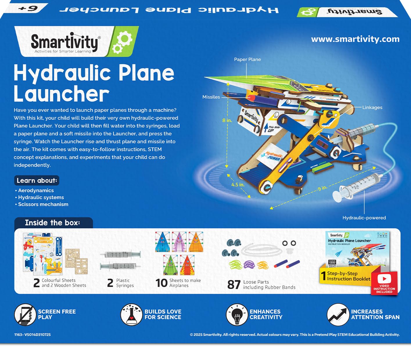 Smartivity 2in1 Hydraulic Aeroplane & Dart Launcher Toy for Kids 6-8-10-12-14 Years Old (PACK OF 6)