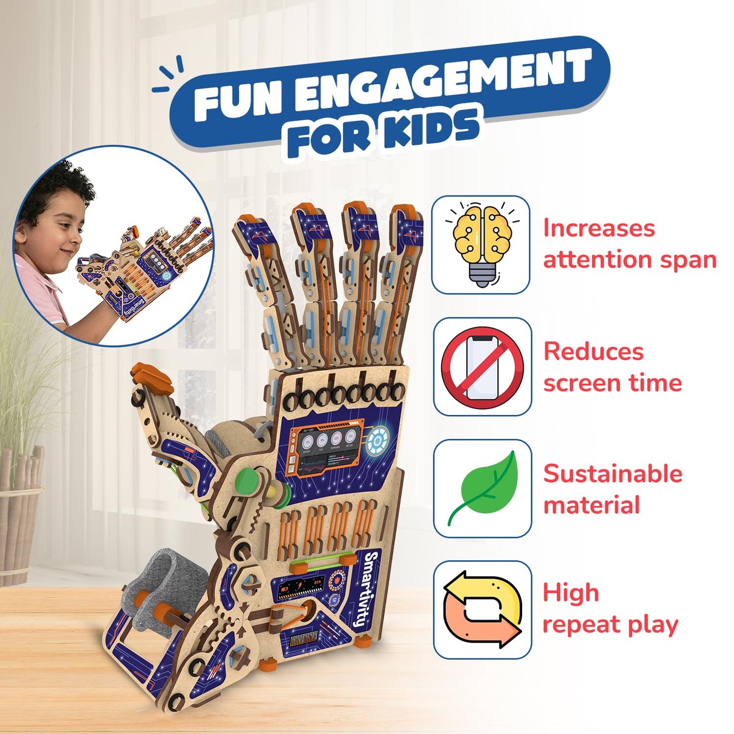 Smartivity Robotic Mechanical Hand Toy for Kids 8-10-12-14 Years Old(PACK OF 6)