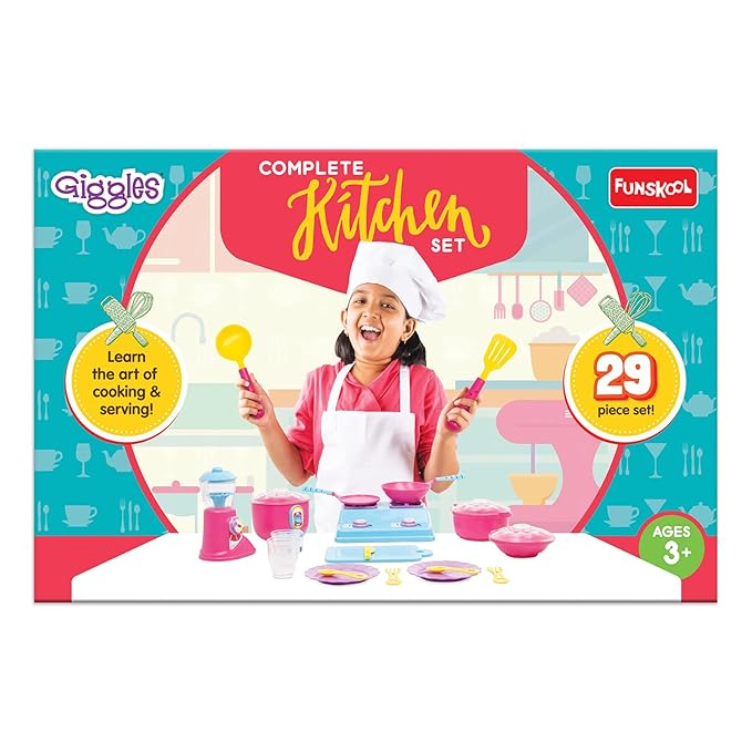 Giggles Complete Kithcen Playset, Realistic Pretend Cooking Toy for Kids (PACK OF 6)