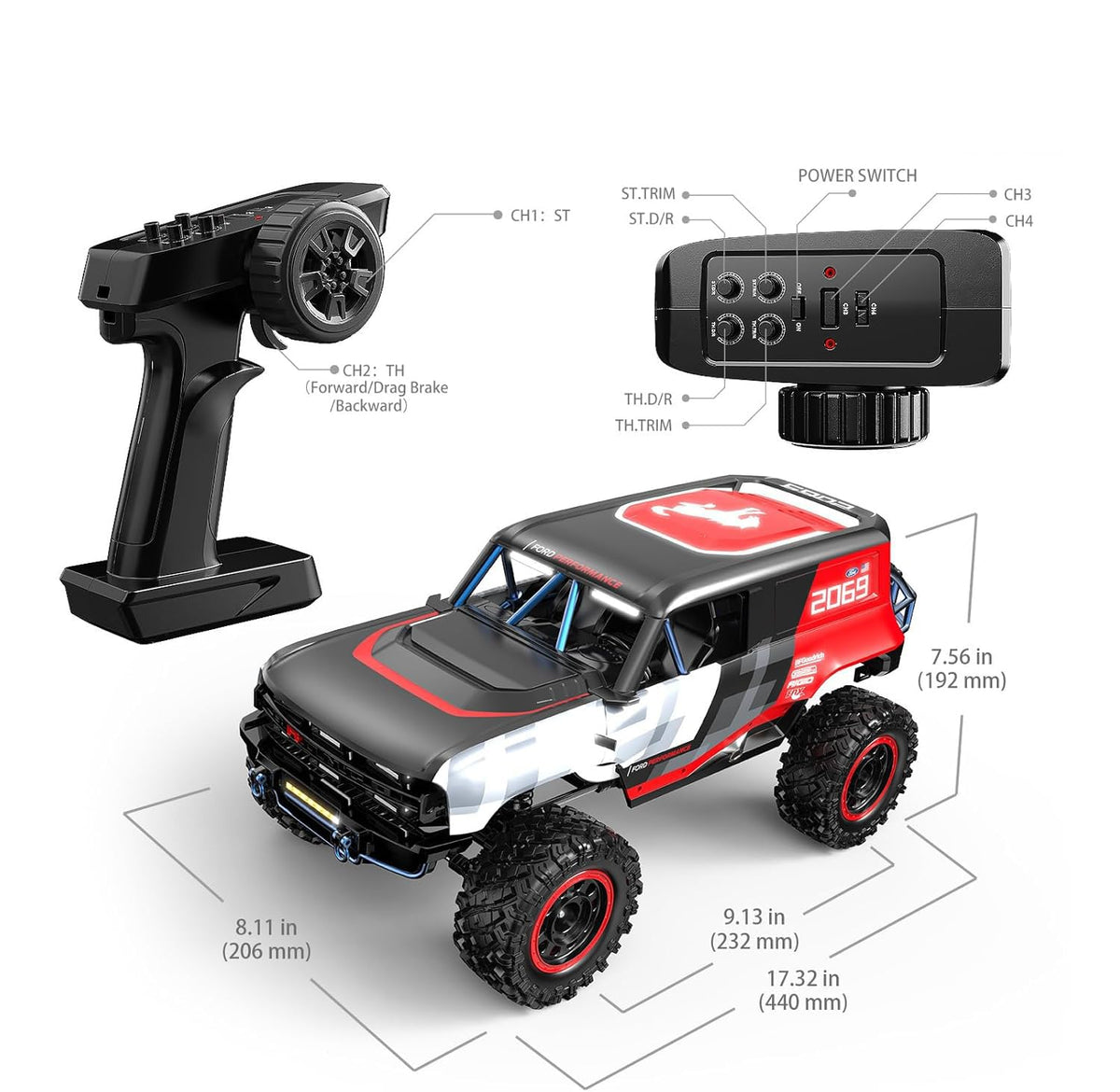 FMS 1:10 Ford F-100 RC Monster Truck with Wheelie Bar – 2WD Off-Road Crawler