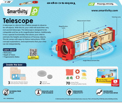 Smartivity Telescope Toy for Kids Age 8, 9, 10, 11, 12, 13, 14 Years Old | Measure Height & Distance | Birthday Gift for Boys & Girls(PACK OF 6)