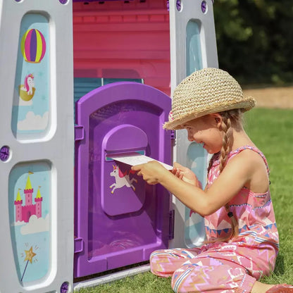 Starplay Children's Unicorn Magical Playhouse, Easy Assembly, Working Door and Shutters (Purple)