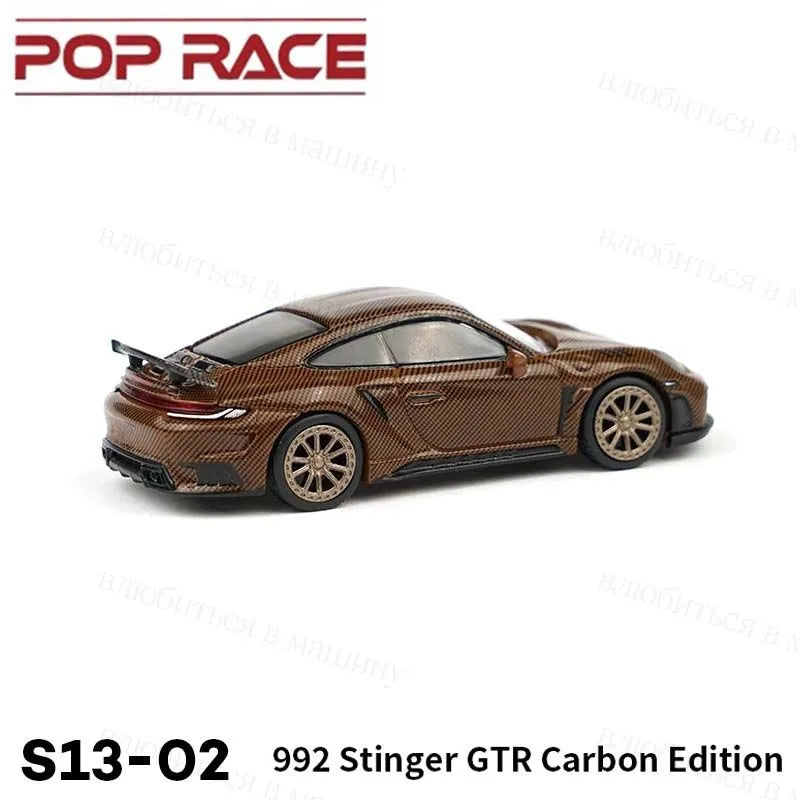 POP RACE 1/64 S13-02 Porsche 992 Stinger GTR Carbon Edition Die-cast