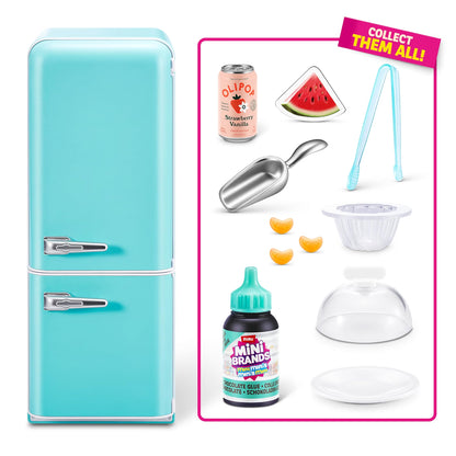 ZURU Mini Brands Fill The Fridge Playset with UV Light | Mini Collectible Fridge Toy for Kids 8+