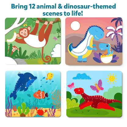Skillmatics Paper Dot It Sticker Art Activity - Animals & Dinosaurs Combo, Mess-Free Craft Kit with 750+ Stickers, DIY Travel Toys for Kids Ages 3-7, Gifts for Boys & Girls, Multicolour(PACK OF 5)